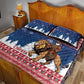Afro Christmas in Liberia Quilt Bed Set Black Santa Riding Lion - Merry Christmas - African Pride