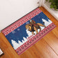Afro Christmas in Liberia Rubber Doormat Black Santa Riding Lion - Merry Christmas - African Pride