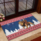 Afro Christmas in Liberia Rubber Doormat Black Santa Riding Lion - Merry Christmas - African Pride