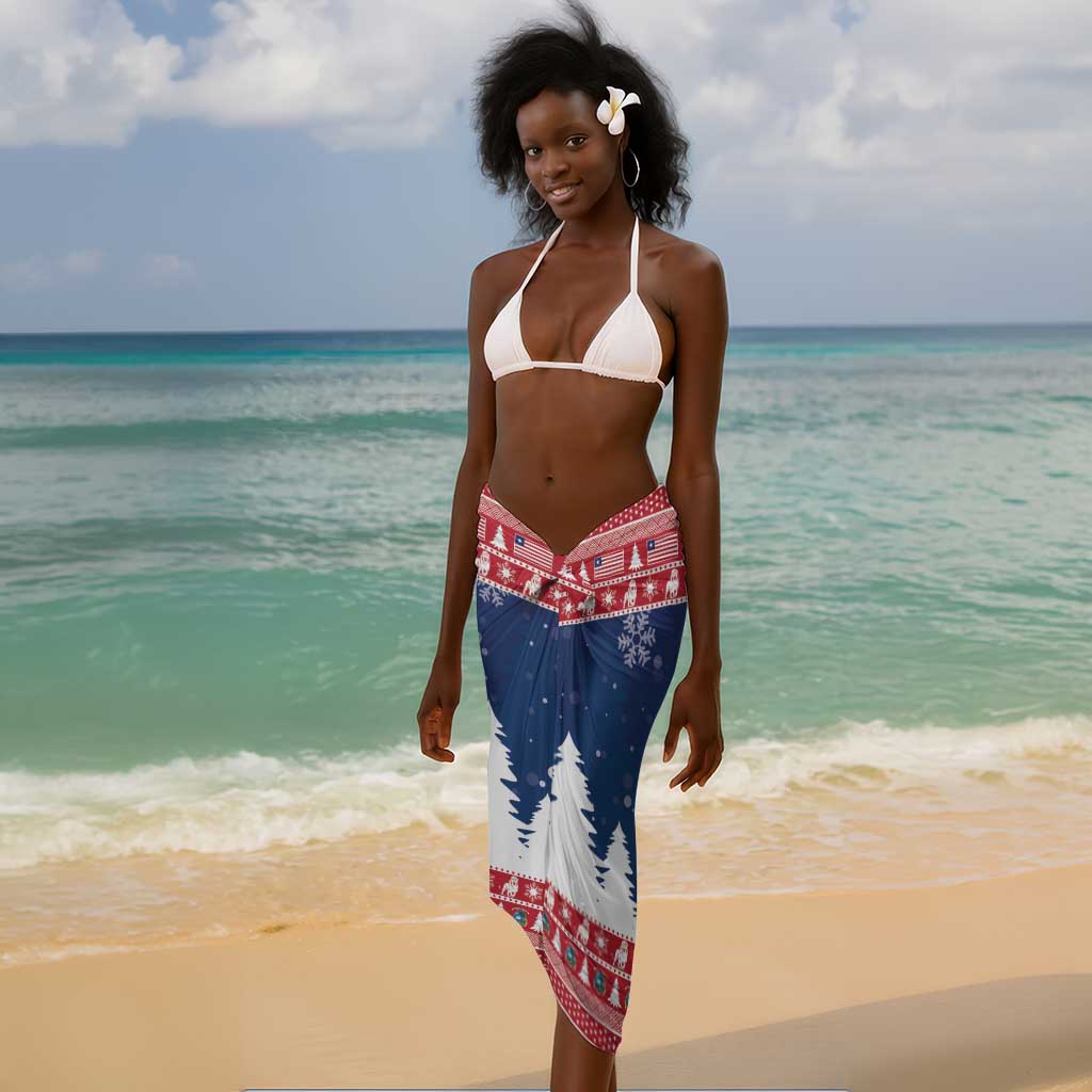 Afro Christmas in Liberia Sarong Black Santa Riding Lion - Merry Christmas - African Pride