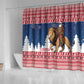 Afro Christmas in Liberia Shower Curtain Black Santa Riding Lion - Merry Christmas - African Pride