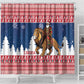 Afro Christmas in Liberia Shower Curtain Black Santa Riding Lion - Merry Christmas - African Pride