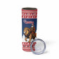 Personalized Afro Christmas in Liberia Skinny Tumbler Black Santa Riding Lion - Merry Christmas - African Pride