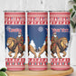 Personalized Afro Christmas in Liberia Skinny Tumbler Black Santa Riding Lion - Merry Christmas - African Pride