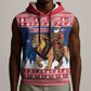 Personalized Afro Christmas in Liberia Sleeveless Hoodie Black Santa Riding Lion - Merry Christmas - African Pride