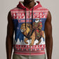 Personalized Afro Christmas in Liberia Sleeveless Zip Hoodie Black Santa Riding Lion - Merry Christmas - African Pride