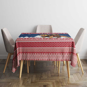 Afro Christmas in Liberia Tablecloth Black Santa Riding Lion - Merry Christmas - African Pride