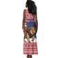 Personalized Afro Christmas in Liberia Tank Maxi Dress Black Santa Riding Lion - Merry Christmas - African Pride