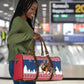 Liberia Christmas Travel Bag Black Santa Riding Lion - Merry Christmas