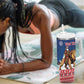 Personalized Afro Christmas in Liberia Tumbler With Handle Black Santa Riding Lion - Merry Christmas - African Pride