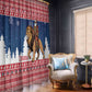 Afro Christmas in Liberia Window Curtain Black Santa Riding Lion - Merry Christmas - African Pride