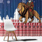 Afro Christmas in Liberia Window Curtain Black Santa Riding Lion - Merry Christmas - African Pride