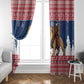 Afro Christmas in Liberia Window Curtain Black Santa Riding Lion - Merry Christmas - African Pride