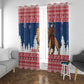 Afro Christmas in Liberia Window Curtain Black Santa Riding Lion - Merry Christmas - African Pride