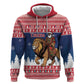 Personalized Afro Christmas in Liberia Zip Hoodie Black Santa Riding Lion - Merry Christmas - African Pride