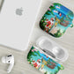 Mayotte Christmas AirPods Case Santa Chill on Tropical Beach