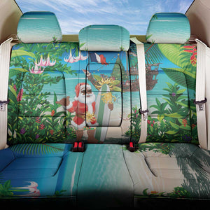 Afro Christmas in Mayotte Back Car Seat Cover Santa Chill on Tropical Beach - African Pride