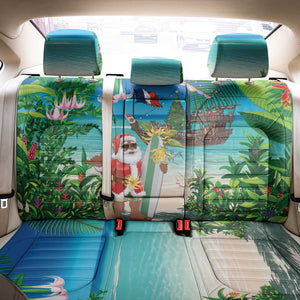 Afro Christmas in Mayotte Back Car Seat Cover Santa Chill on Tropical Beach - African Pride