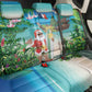 Afro Christmas in Mayotte Back Car Seat Cover Santa Chill on Tropical Beach - African Pride