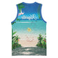 Afro Christmas in Mayotte Basketball Jersey Santa Chill on Tropical Beach - African Pride