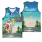 Afro Christmas in Mayotte Basketball Jersey Santa Chill on Tropical Beach - African Pride