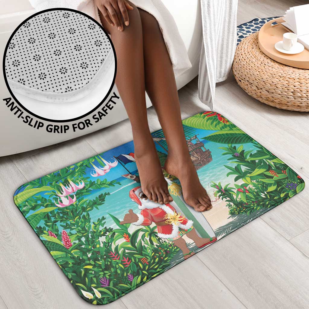 Mayotte Christmas Bathroom Set Santa Chill on Tropical Beach