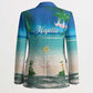 Mayotte Christmas Blazer Santa Chill on Tropical Beach