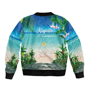 Afro Christmas in Mayotte Bomber Jacket Santa Chill on Tropical Beach - African Pride