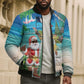 Mayotte Christmas Bomber Puffer Jacket Santa Chill on Tropical Beach