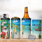Afro Christmas in Mayotte 4 in 1 Can Cooler Tumbler Santa Chill on Tropical Beach - African Pride
