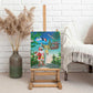Afro Christmas in Mayotte Canvas Wall Art Santa Chill on Tropical Beach - African Pride