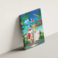 Afro Christmas in Mayotte Canvas Wall Art Santa Chill on Tropical Beach - African Pride