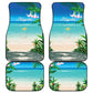 Afro Christmas in Mayotte Car Mats Santa Chill on Tropical Beach - African Pride