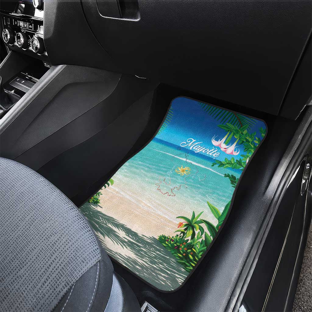 Afro Christmas in Mayotte Car Mats Santa Chill on Tropical Beach - African Pride