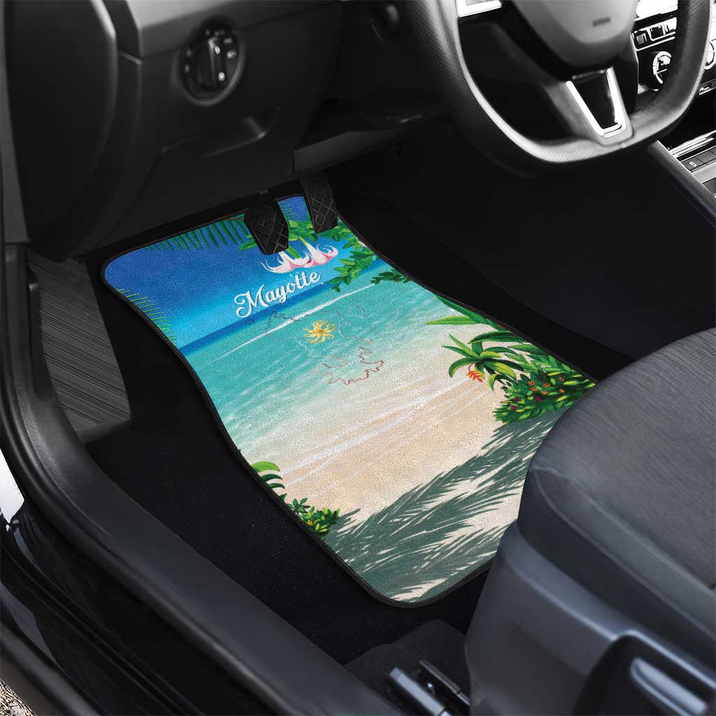 Afro Christmas in Mayotte Car Mats Santa Chill on Tropical Beach - African Pride