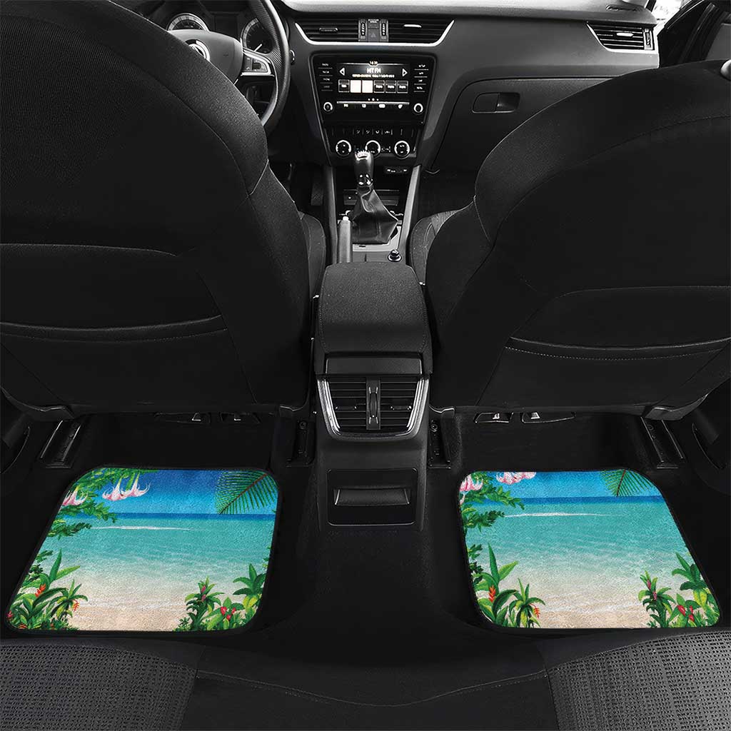 Afro Christmas in Mayotte Car Mats Santa Chill on Tropical Beach - African Pride