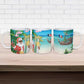 Mayotte Christmas Ceramic Mug Santa Chill on Tropical Beach