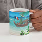 Mayotte Christmas Ceramic Mug Santa Chill on Tropical Beach