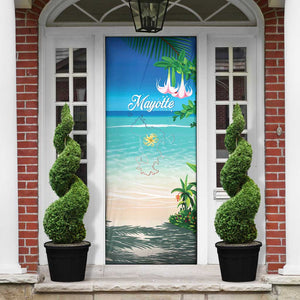 Mayotte Christmas Door Cover Santa Chill on Tropical Beach