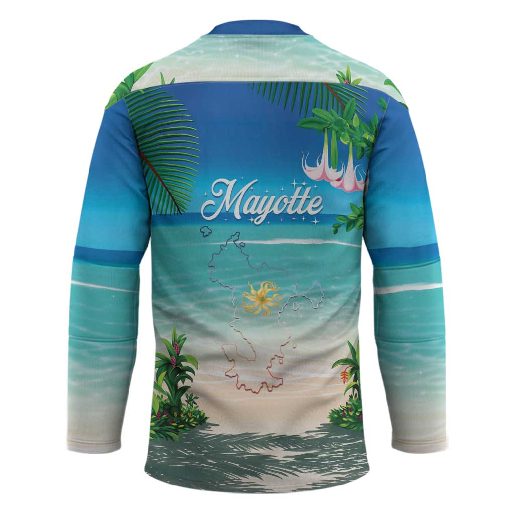 Mayotte Christmas Hockey Jersey Santa Chill on Tropical Beach