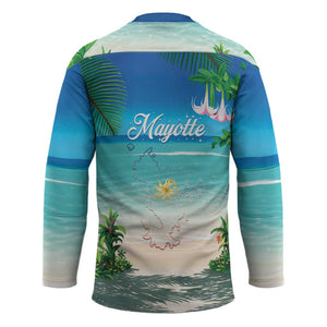 Mayotte Christmas Hockey Jersey Santa Chill on Tropical Beach