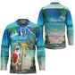 Mayotte Christmas Hockey Jersey Santa Chill on Tropical Beach