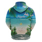 Afro Christmas in Mayotte Hoodie Santa Chill on Tropical Beach - African Pride