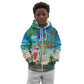 Afro Christmas in Mayotte Kid Hoodie Santa Chill on Tropical Beach - African Pride