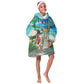 Afro Christmas in Mayotte Kid Wearable Blanket Hoodie Santa Chill on Tropical Beach - African Pride