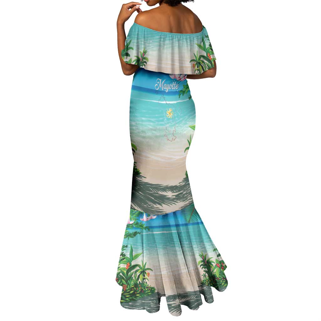 Afro Christmas in Mayotte Mermaid Dress Santa Chill on Tropical Beach - African Pride