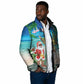 Mayotte Christmas Padded Jacket Santa Chill on Tropical Beach