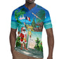 Afro Christmas in Mayotte Rugby Jersey Santa Chill on Tropical Beach - African Pride