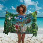 Afro Christmas in Mayotte Sarong Santa Chill on Tropical Beach - African Pride