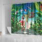Afro Christmas in Mayotte Shower Curtain Santa Chill on Tropical Beach - African Pride